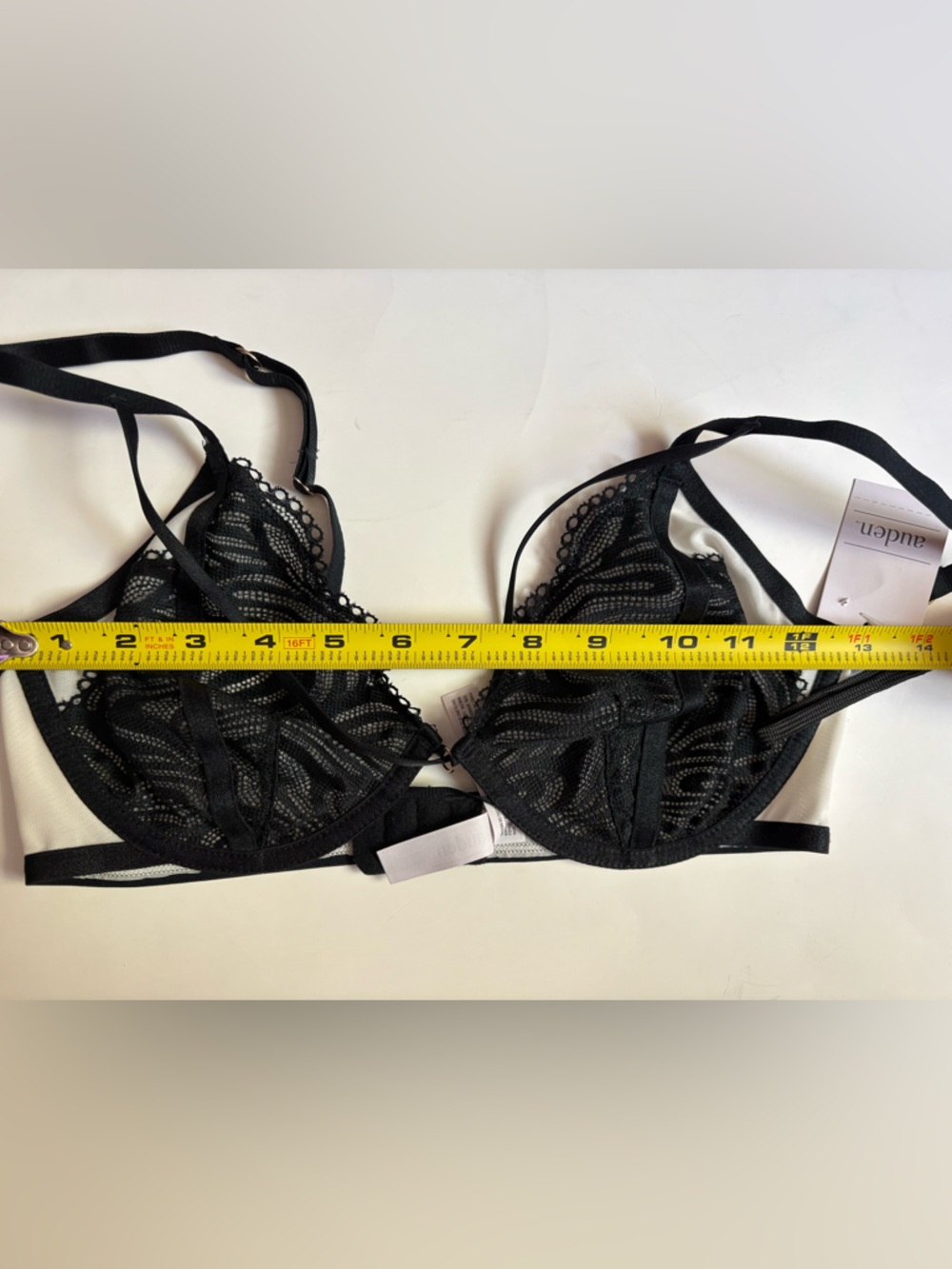 Auden Black Lace Underwire Bra with Strappy Detail - Picture 10 of 12